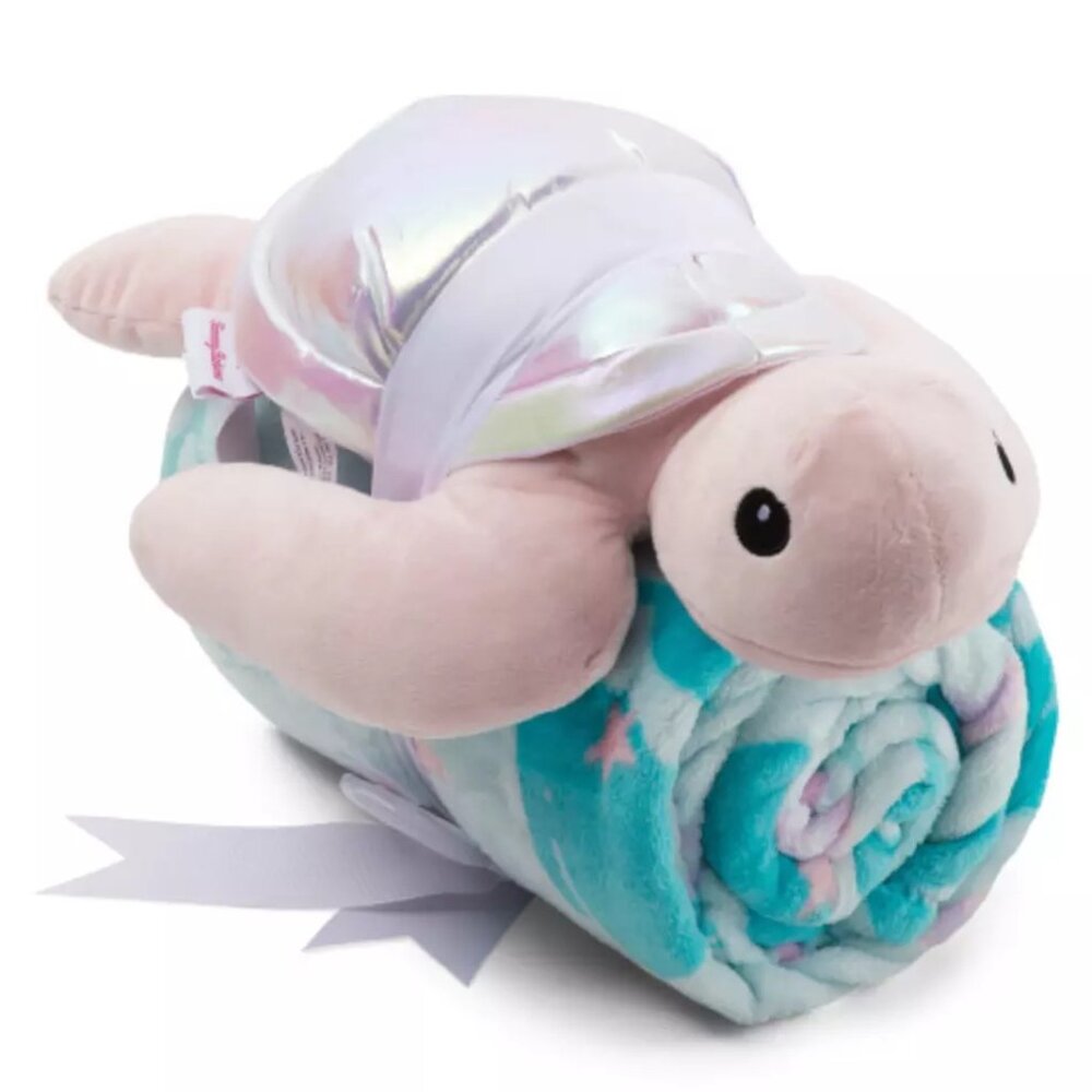 Tommy Bahama Pink Sea Turtle Plush Stuffed Animal & Throw Blanket Set Ocean Kids